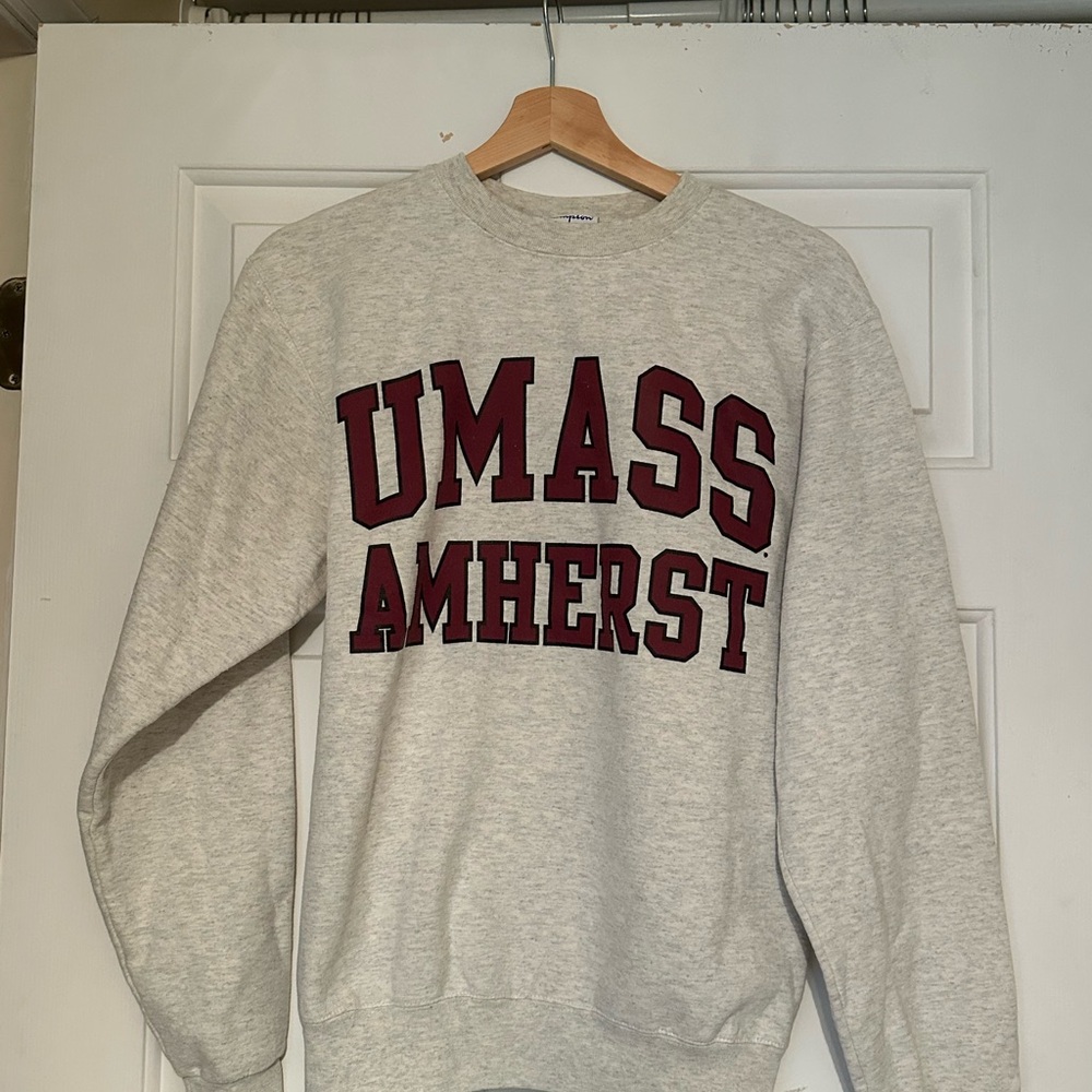UMass Amherst Champion Gray Crewneck Sweater